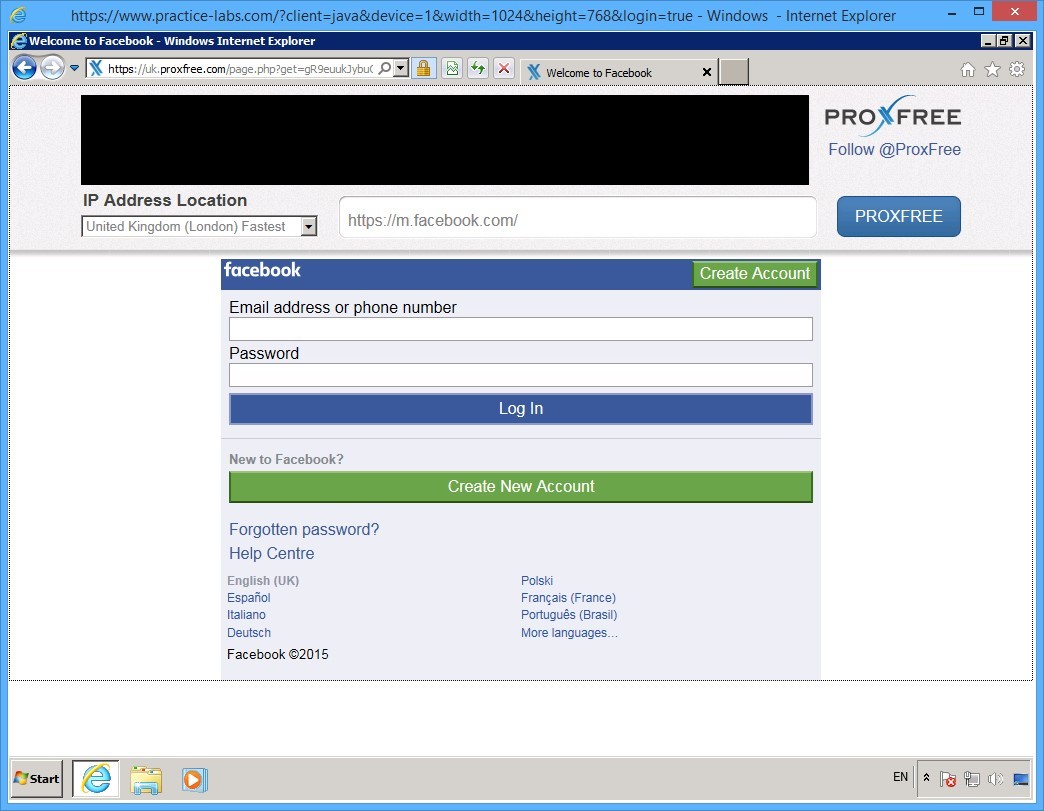 Practice Labs screenshot.